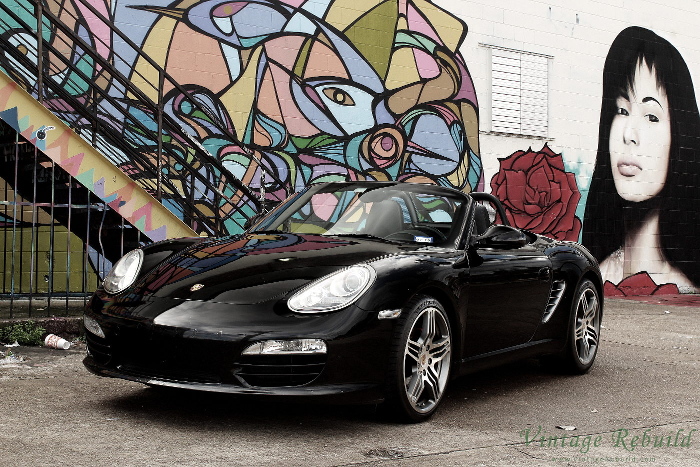 Black 2010 Porsche Boxster S 987.2 Convertible Houston Graffiti Wall